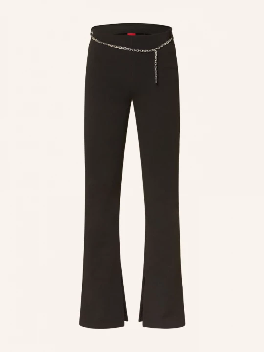 Obrázek produktu Hugo Bootcut Kalhoty Nenrietta S Rozšířenými Nohavicemi Z Džersího Úpletu černá