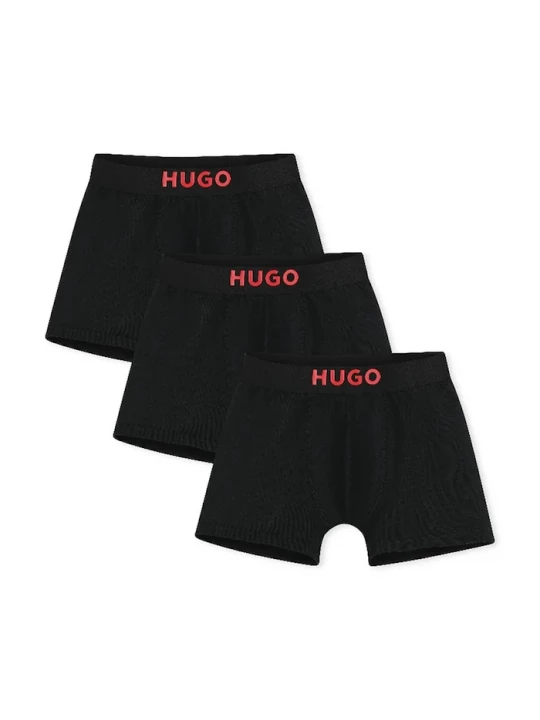 Obrázek produktu HUGO boxerky dětské bavlněné s elastanem 3-pack černá