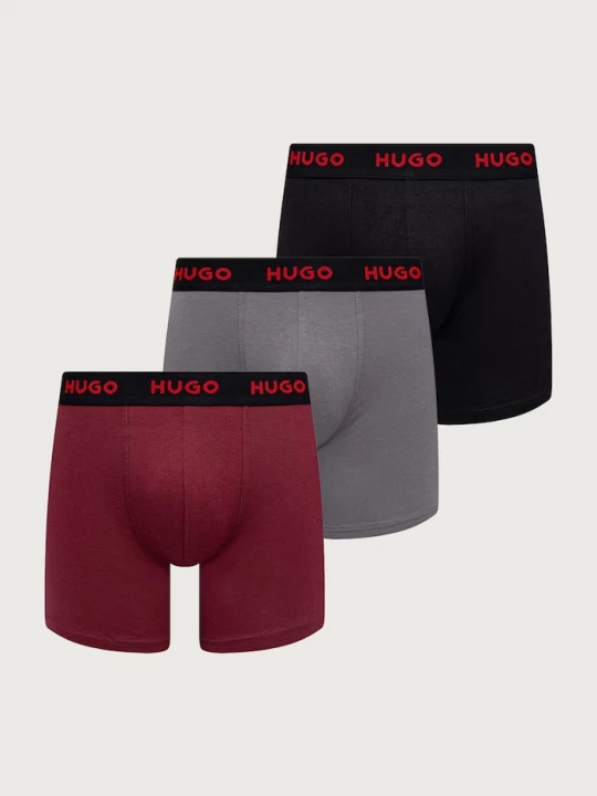 Obrázek produktu HUGO boxerky pánské bavlněné s elastanem BOXERBR TRIPLET PACK 3-pack