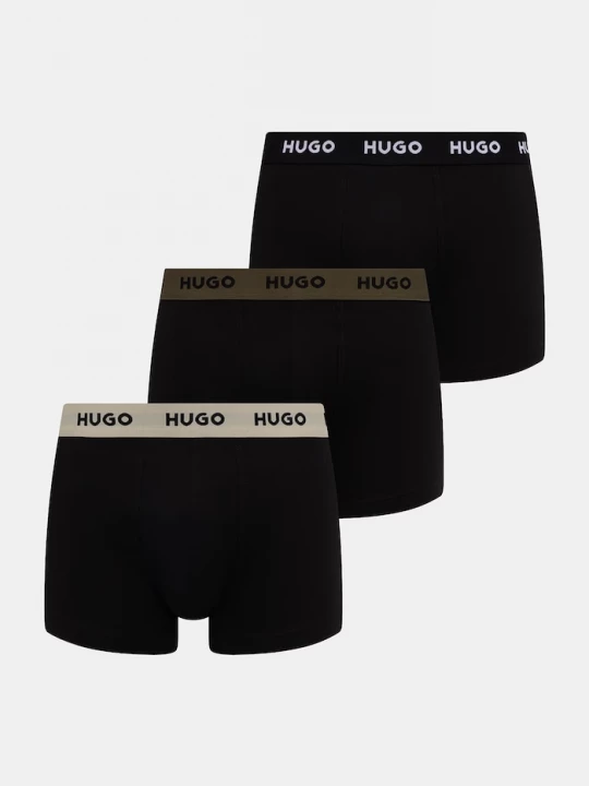 Obrázek produktu HUGO boxerky pánské bavlněné s elastanem TRUNK TRIPLET PACK 3-pack černá