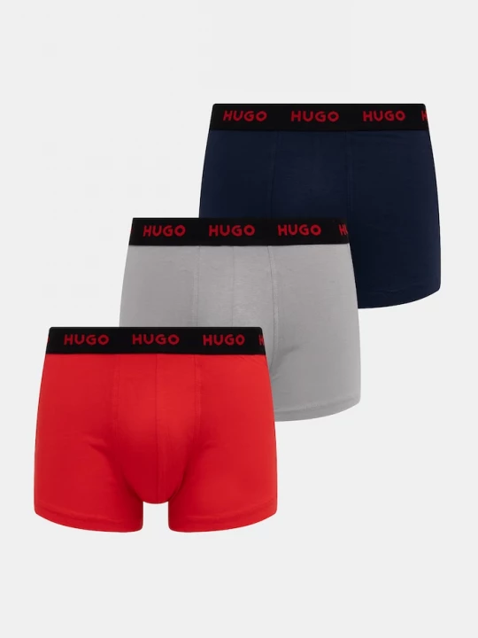Obrázek produktu HUGO boxerky pánské bavlněné s elastanem TRUNK TRIPLET PACK 3-pack červená