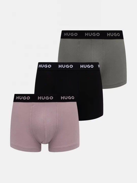 Obrázek produktu HUGO boxerky pánské bavlněné s elastanem TRUNK TRIPLET PACK 3-pack fialová