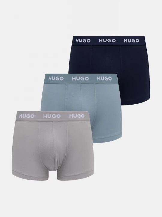 Obrázek produktu HUGO boxerky pánské bavlněné elastanem TRUNK TRIPLET PACK 3-pack námořnická modř