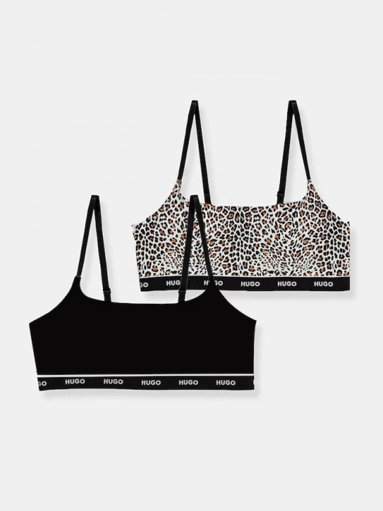 Obrázek produktu HUGO braletka bavlněná s elastanem TWIN BRALETTE DESIGN černá