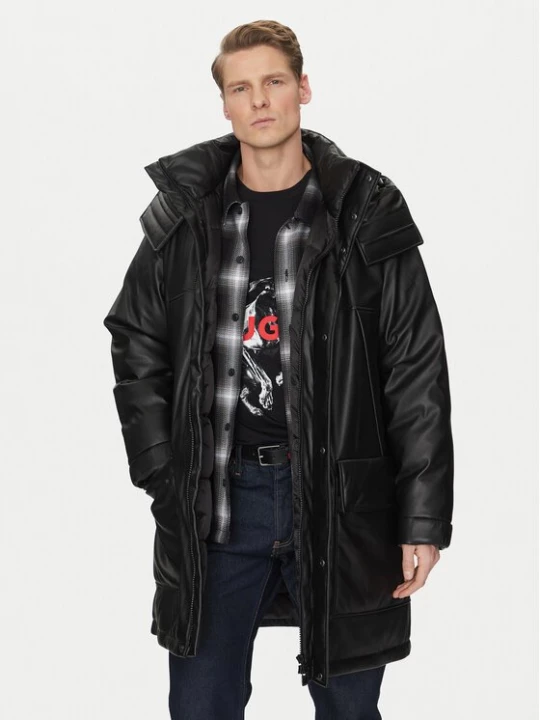 Obrázek produktu HUGO Bunda z imitace kůže Misian2441 50522494 Černá Relaxed Fit