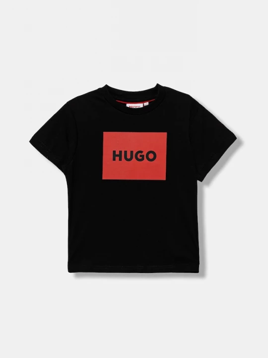 Obrázek produktu HUGO Dětské bavlněné tričko HUGO černá