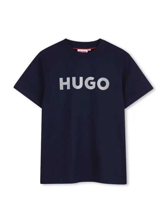 Obrázek produktu HUGO Dětské bavlněné tričko HUGO námořnická modř