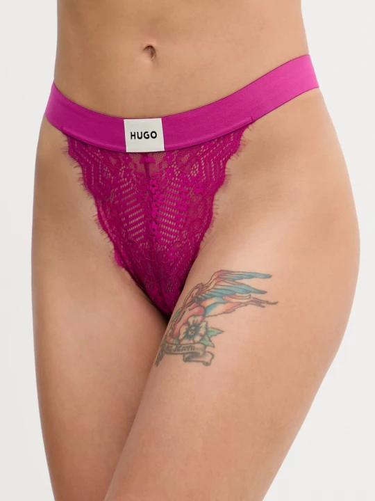 Obrázek produktu HUGO kalhotky dámské krajkové BRIEF RL LACE fialová