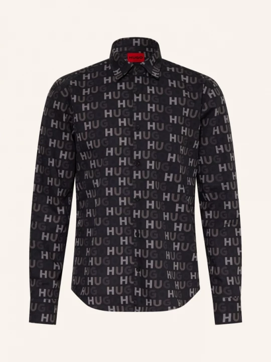 Obrázek produktu Hugo Košile Ermo Casual Slim Fit černá / světle šedá / tmavě šedá