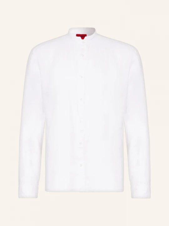 Obrázek produktu Hugo Lněná Košile Elvory Slim Fit Se Stojáčkem bílá