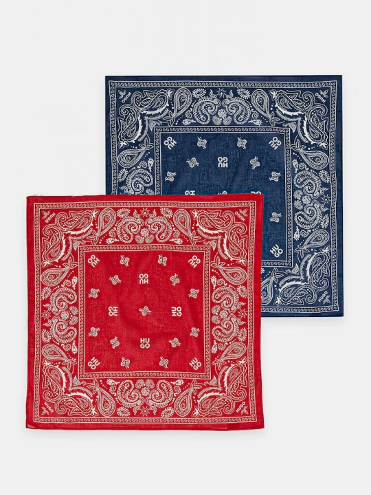 Obrázek produktu HUGO malý šátek pánský bavlněný 2Bandana_pack_M modrá