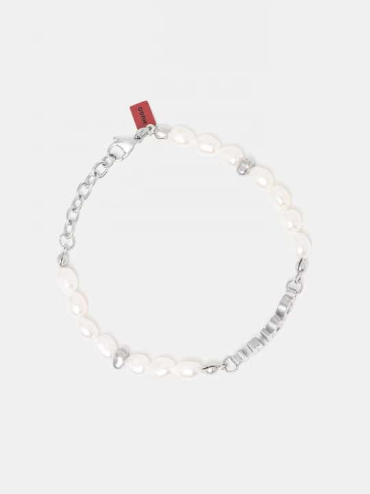 Obrázek produktu HUGO náramek pánský perleťový E-SHELLBEADS2-BRA stříbrná