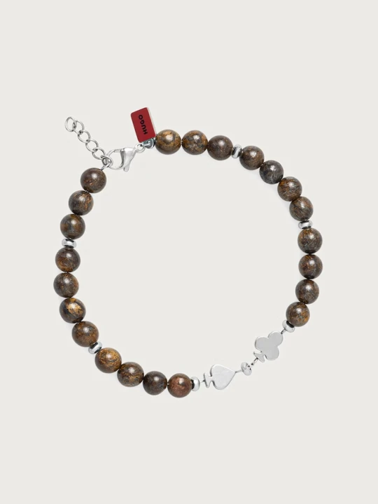 Obrázek produktu HUGO náramek pánský z nerezové oceli s lapis lazuli E-BEADS5-BRA hnědá