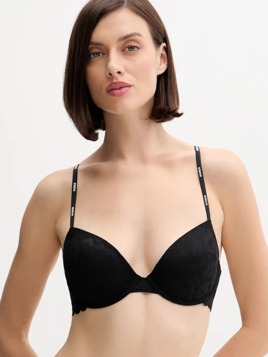 Obrázek produktu HUGO Podprsenka HUGO PUSH-UP LEO LACE černá