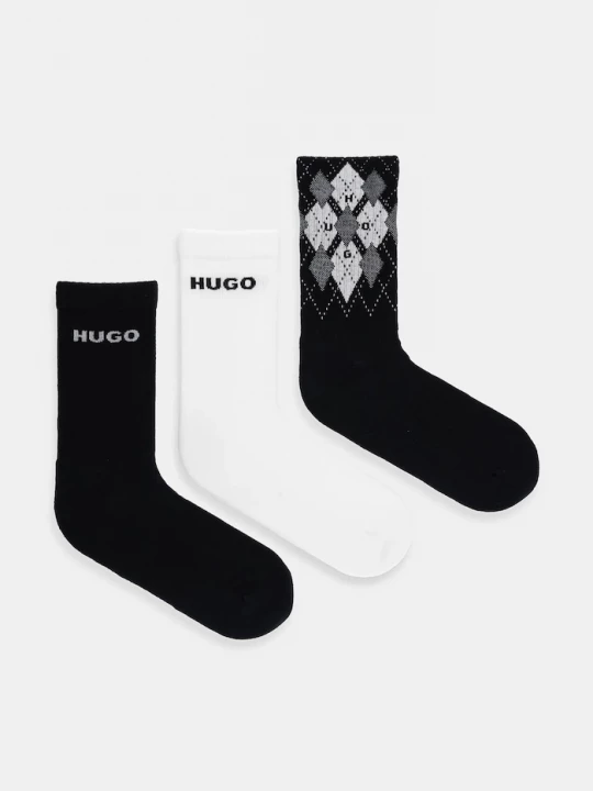 Obrázek produktu HUGO Ponožky 3P QS RIB ARGYLE CC 3-pack černá
