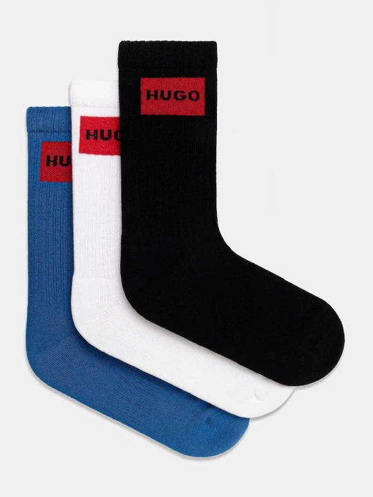 Obrázek produktu HUGO Ponožky HUGO 3P QS RIB LABEL CC 3-pack modrá
