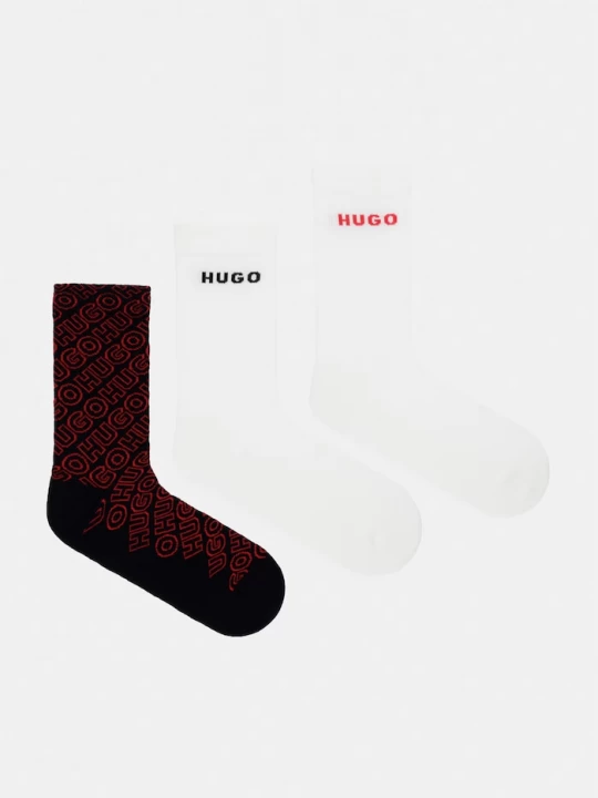 Obrázek produktu HUGO ponožky pánské 3P QS LOGO AOP CC 3-pack černá
