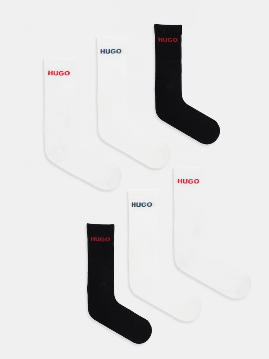 Obrázek produktu HUGO ponožky pánské s bavlnou 6P QS RIB LOGO CC 6-pack