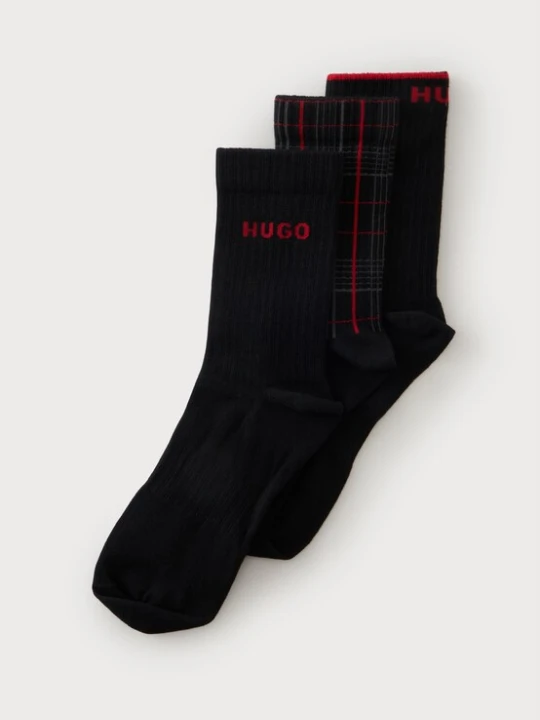 Obrázek produktu HUGO Ponožky šedá / červená třešeň / černá