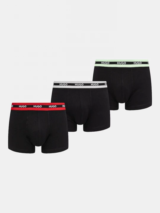 Obrázek produktu HUGO přiléhavé boxerky pánské bavlněné elastanem TRIPLET PLANET 3-pack černá