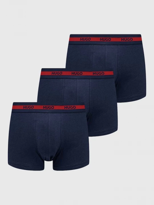 Obrázek produktu HUGO přiléhavé boxerky pánské bavlněné s elastanem TRIPLET PLANET 3-pack námořnická modř