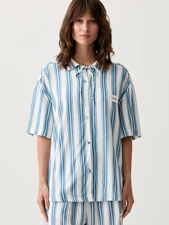Obrázek produktu HUGO pyžamová košile dámská z viskózy RESORT SL-SHIRT modrá