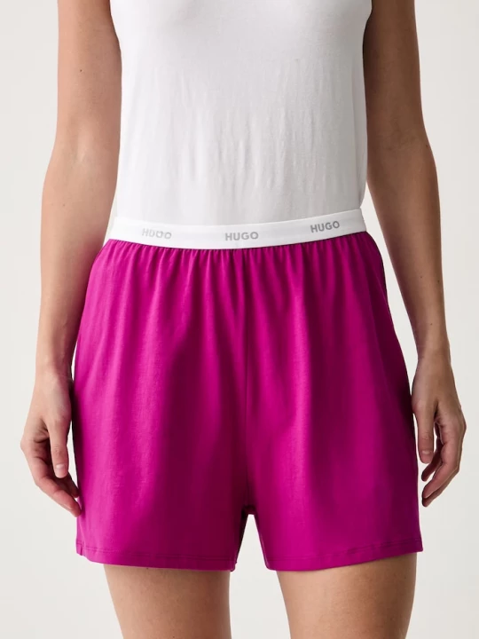 Obrázek produktu HUGO pyžamové šortky dámské bavlněné s elastanem HUGO ID SHORTS růžová