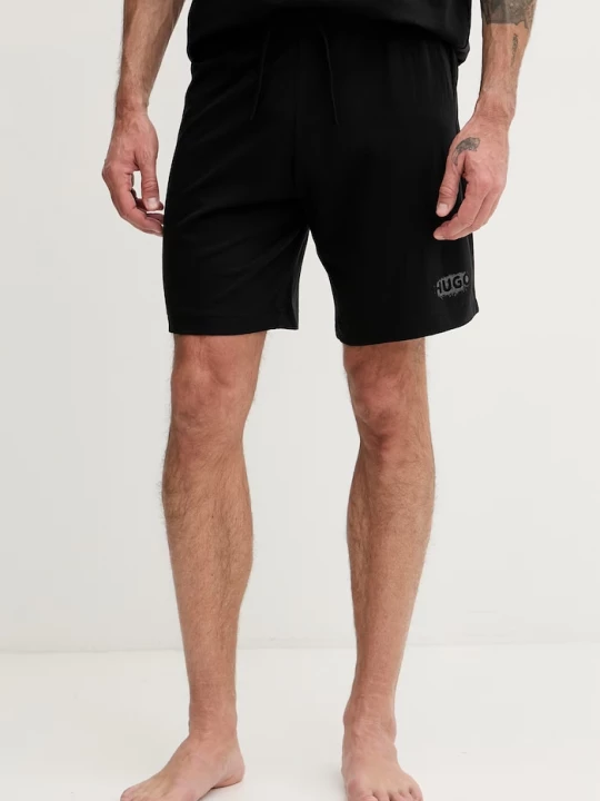 Obrázek produktu HUGO pyžamové šortky pánské bavlněné SPRAY_SHORTS černá
