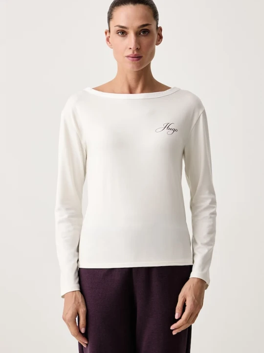 Obrázek produktu HUGO pyžamové tričko s dlouhým rukávem dámské s modalem CASUAL LS-SHIRT béžová