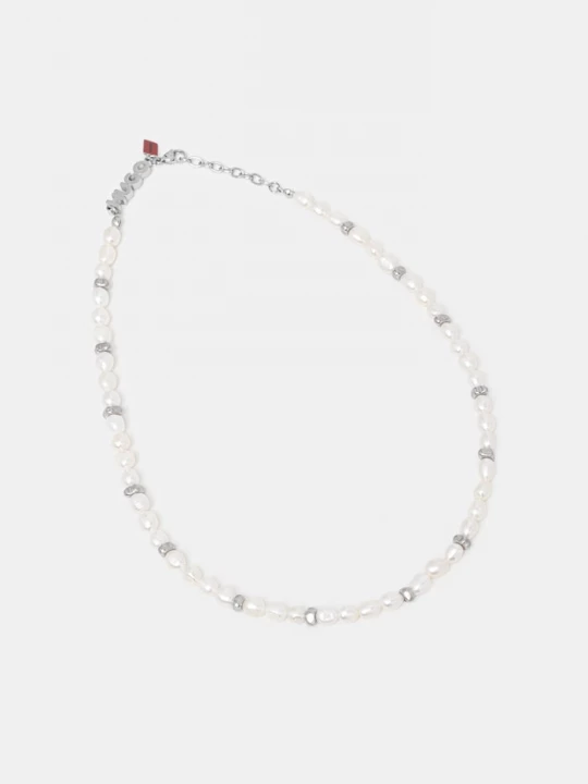 Obrázek produktu HUGO řetízek pánský z perleti E-SHELLBEADS2-NEC stříbrná