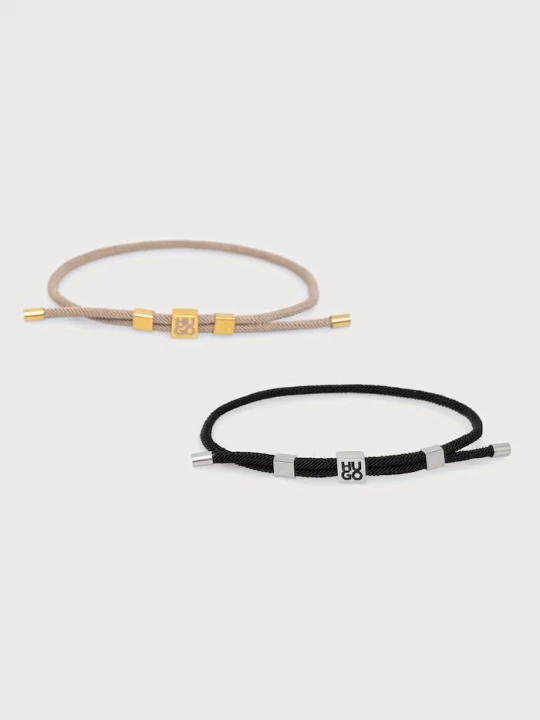 Obrázek produktu HUGO sada náramků pánská E-CORD3-BRA 2-pack černá