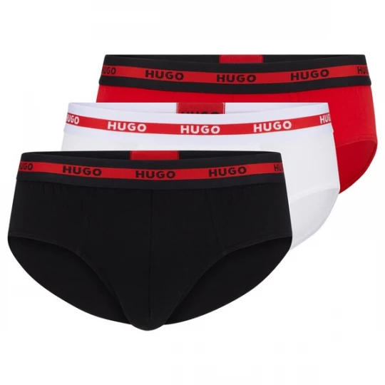 Obrázek produktu HUGO Slipy  ohnivá červená / černá / bílá
