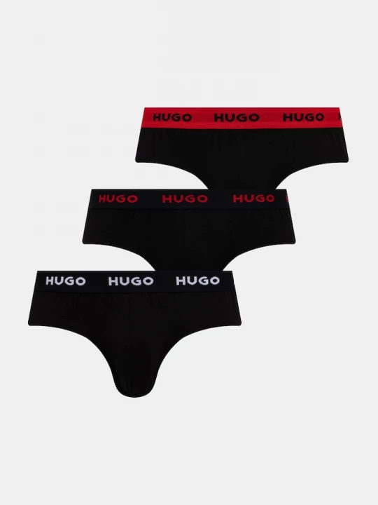 Obrázek produktu HUGO slipy pánské bavlněné elastanem HIPBRIEF TRIPLETPACK 3-pack černá