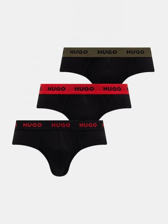 Obrázek produktu HUGO slipy pánské bavlněné s elastanem HIPBRIEF TRIPLETPACK 3-pack červená