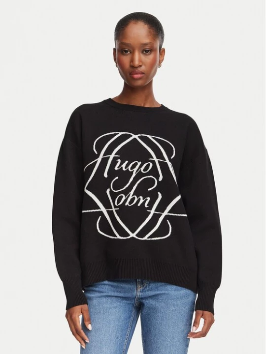 Obrázek produktu HUGO Svetr Siennale 50562692 Černá Oversize