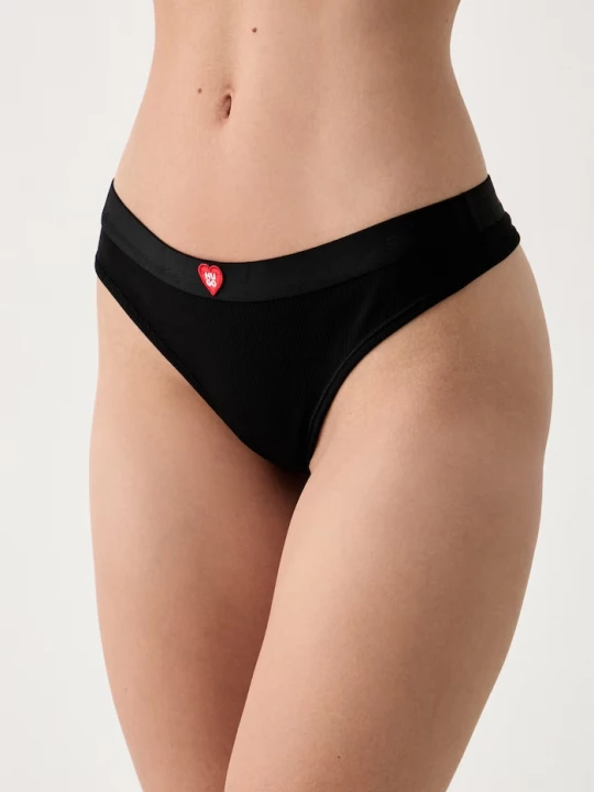 Obrázek produktu HUGO tanga dámské HEART THONG černá