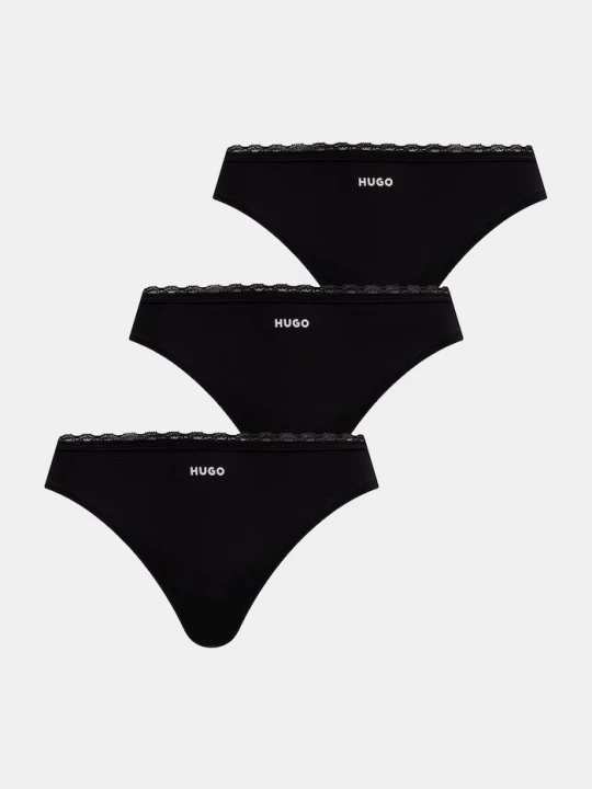 Obrázek produktu HUGO tanga dámské TRIPLET MICRO THONG 3-pack černá