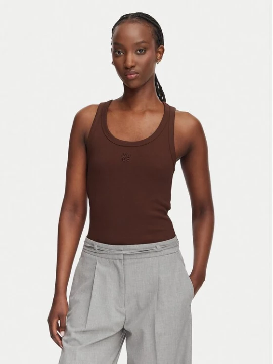 Obrázek produktu HUGO Top Datamia 50514489 Hnědá Slim Fit