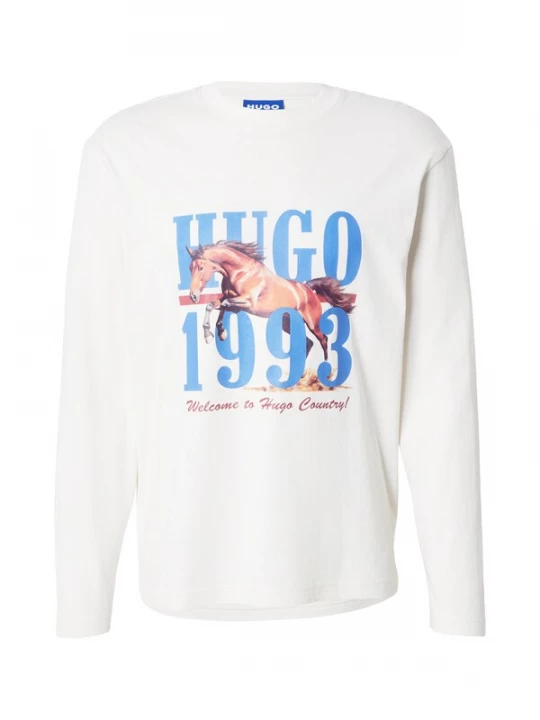 Obrázek produktu HUGO Tričko 'Nevalon' světlemodrá / hnědá / koňaková / bílá