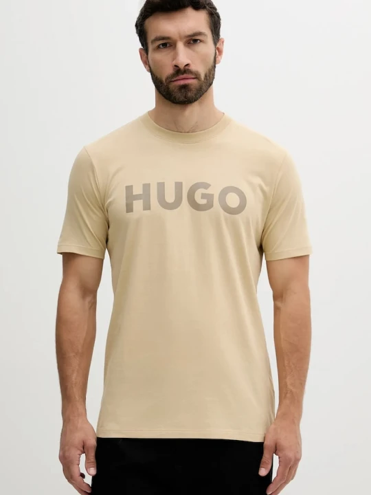 Obrázek produktu HUGO tričko pánské bavlněné Dulivio béžová