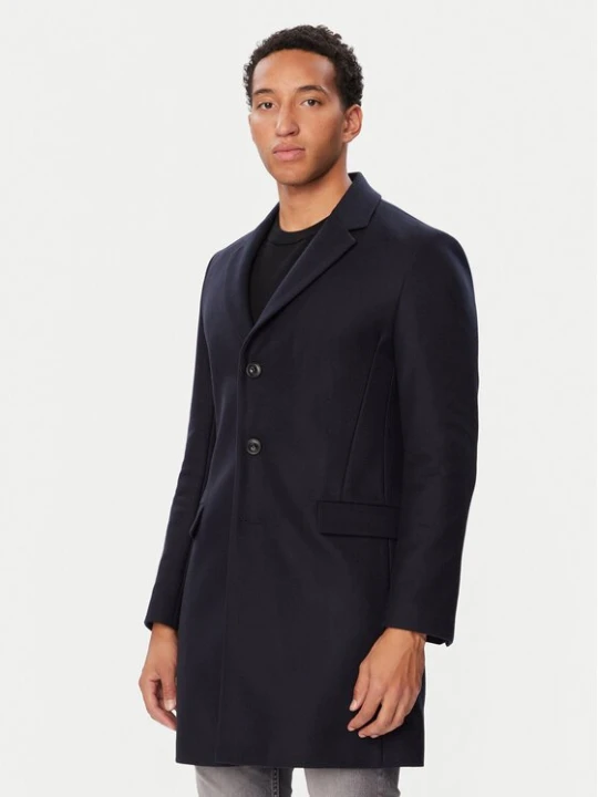 Obrázek produktu HUGO Vlněný kabát 50569210 Tmavomodrá Slim Fit