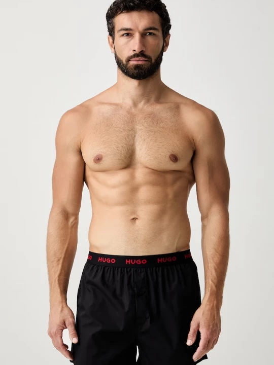 Obrázek produktu HUGO volné boxerky pánské bavlněné WOVEN BOXER TRIPLET 3-pack černá