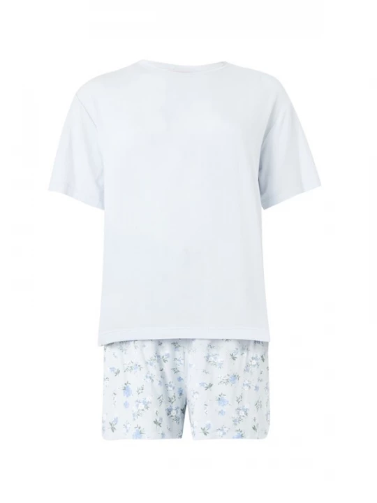 Obrázek produktu Hunkemöller Pyžamo 'Daisy' pastelová modrá / světlemodrá / zelená / bílá