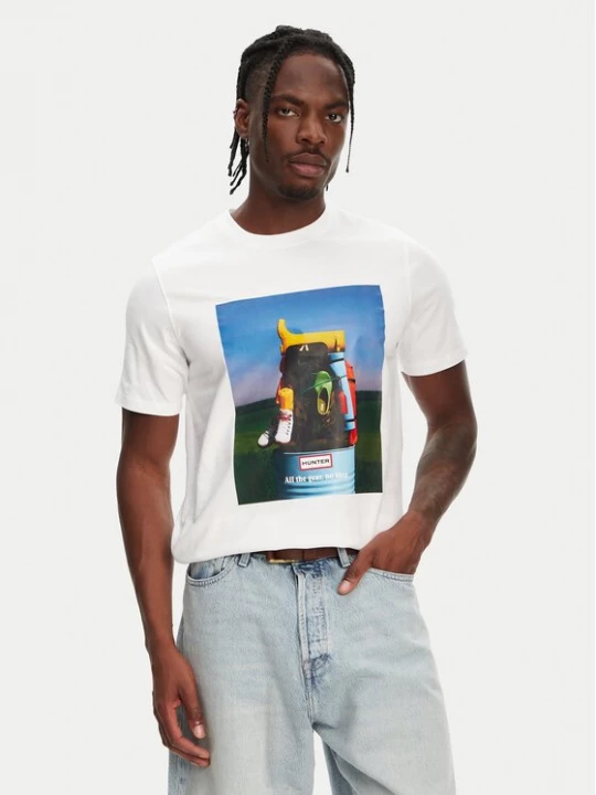 Obrázek produktu Hunter T-Shirt Brodie Graphic HARM0036251 Bílá Regular Fit