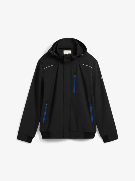 Obrázek produktu Hydrofobowa kurtka typu softshell o kroju bomberki, z kapturem BonPrix czarny