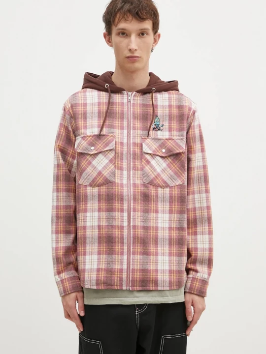 Obrázek produktu Icecream Košile s příměsí vlny ICECREAM Hooded Flannel Zip Through hnědá