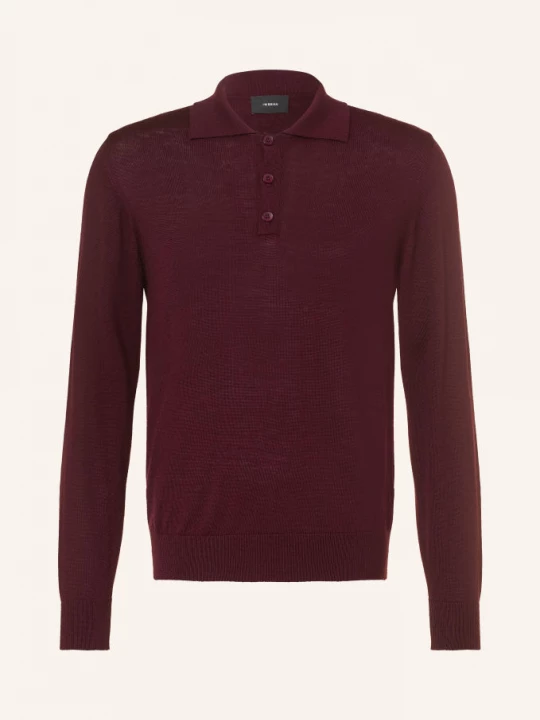 Obrázek produktu I'm Brian Pletená Polokošile S Merino Vlnou tmavě červená