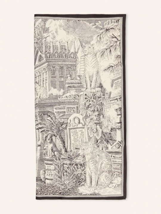Obrázek produktu Inoui Editions Hedvábný Šátek Piranesi černá / bílá