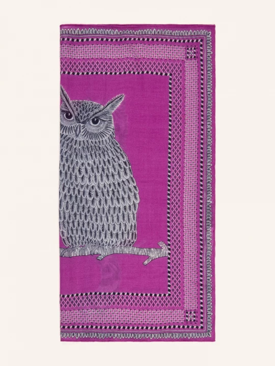 Obrázek produktu Inoui Editions Šátek Chouette fialová / šedá / tmavě modrá