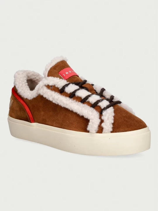 Obrázek produktu Inuikii Lila Shearling Lace Up sneakers boty dámské semišové hnědá